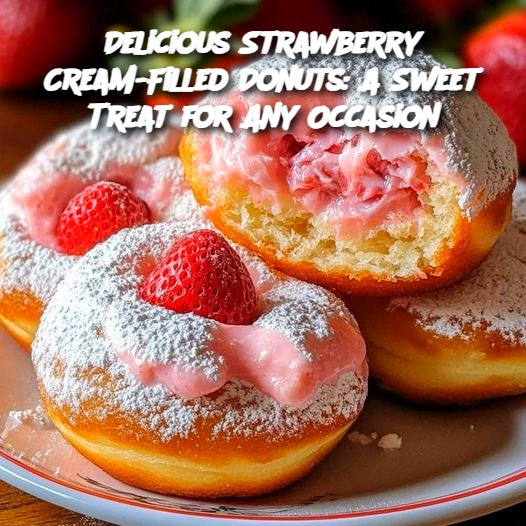 Delicious Strawberry Cream-Filled Donuts: A Sweet Treat for Any Occasion