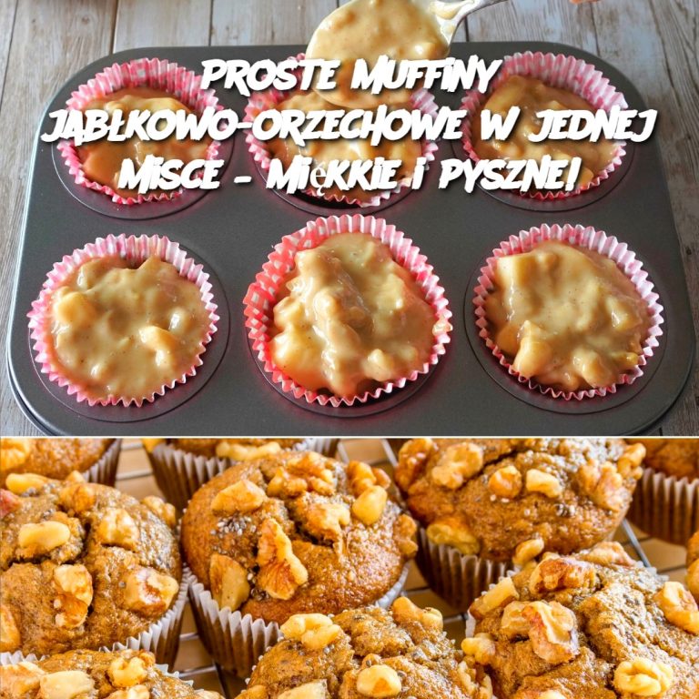 Proste muffiny jabłkowo-orzechowe w jednej misce – miękkie i pyszne!