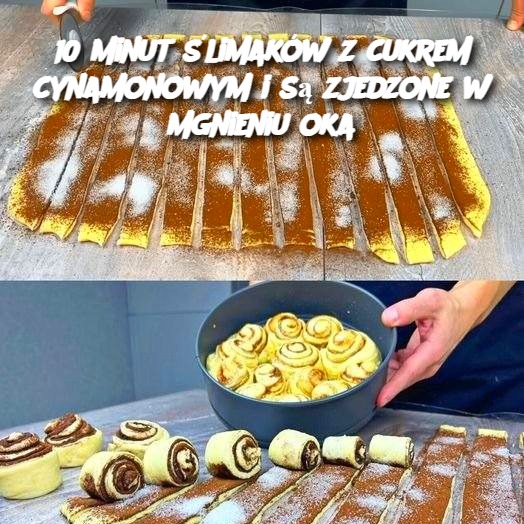 10-minutowych ślimaków z cukrem cynamonowym, które znikają w mgnieniu oka", zgodnie z podaną strukturą.