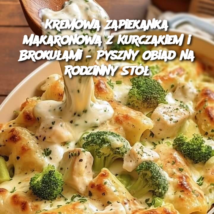 Kremowa Zapiekanka Makaronowa z Kurczakiem i Brokułami – Pyszny Obiad na Rodzinny Stół