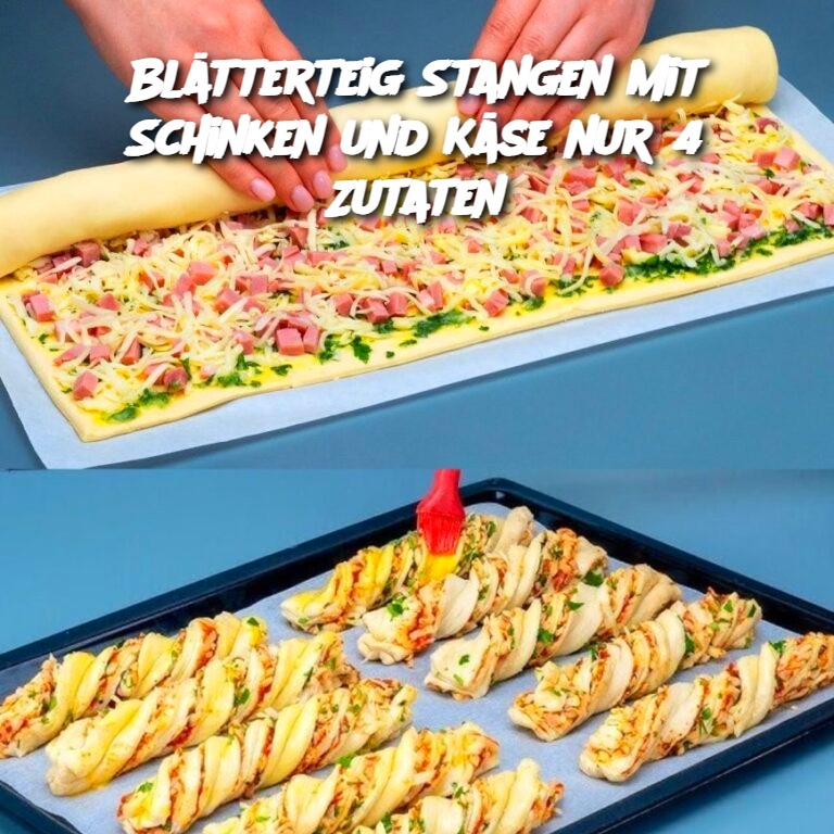 Blätterteig-Stangen mit Schinken und Käse – nur 4 Zutaten