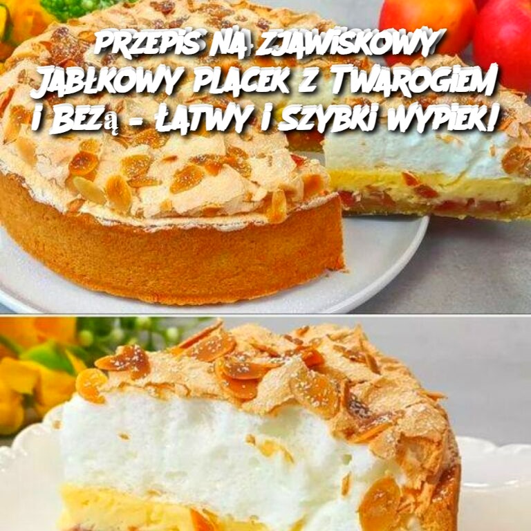 Zjawiskowy Jabłkowy Placek z Twarogiem i Bezą – Łatwy i Szybki Wypiek!