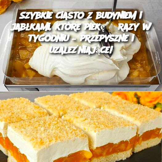 Szybkie ciasto z budyniem i jabłkami, które piekę 3 razy w tygodniu – przepyszne i uzależniające!