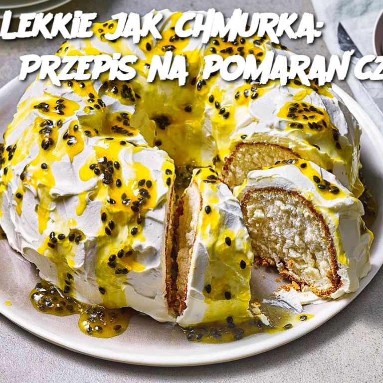 Lekkie jak chmurka: Przepis na pomarańczowe ciasto anielskie z marakujowym syropem