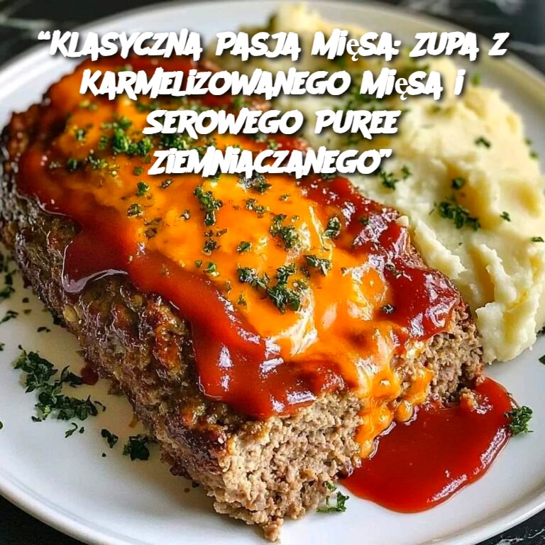 Klasyczna Pasja Mięsa: Zupa z Karmelizowanego Mięsa i Serowego Puree Ziemniaczanego