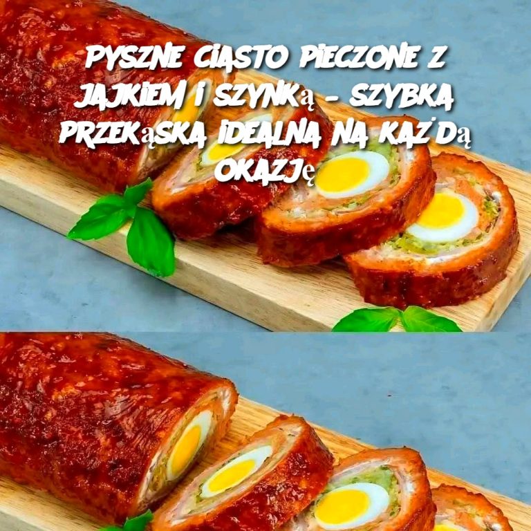 Pyszne ciasto pieczone z jajkiem i szynką – szybka przekąska idealna na każdą okazję 🍳🍖