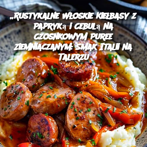 Rustykalne Włoskie Kiełbasy z Papryką i Cebulą na Czosnkowym Puree Ziemniaczanym: Smak Italii na Talerzu 🍽️