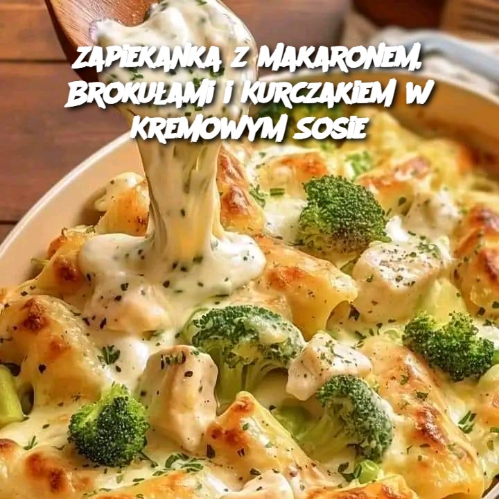 Zapiekanka z Makaronem, Brokułami i Kurczakiem w Kremowym Sosie 🍴