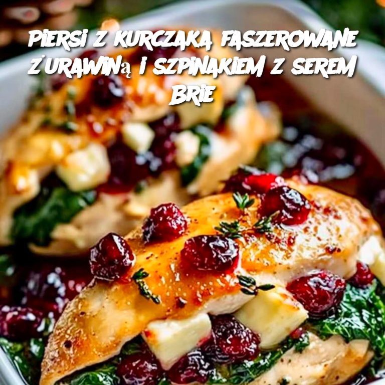 Piersi z kurczaka faszerowane żurawiną i szpinakiem z serem Brie