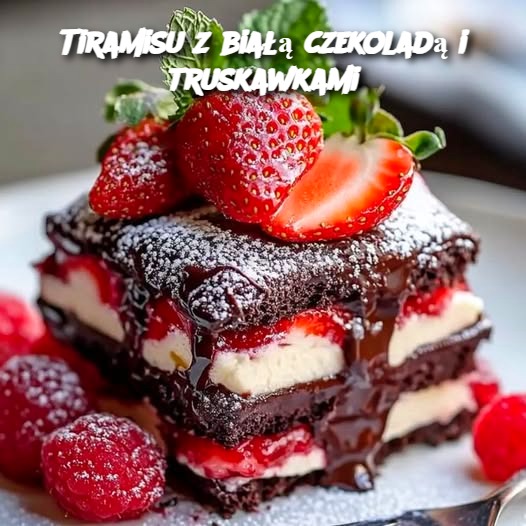 Tiramisu z białą czekoladą i truskawkami – Wyjątkowy deser na każdą okazję 🍓🤍