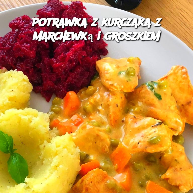 Potrawka z kurczaka z marchewką i groszkiem