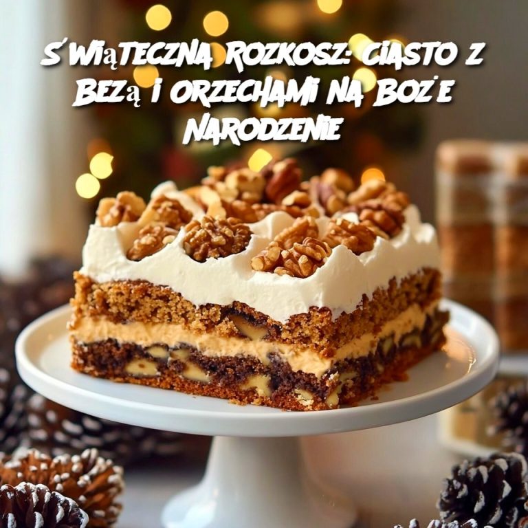 Świąteczna Rozkosz: Ciasto z Bezą i Orzechami na Boże Narodzenie 🎄✨