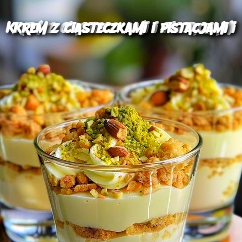 Krem z ciasteczkami i pistacjami 🍪🌿