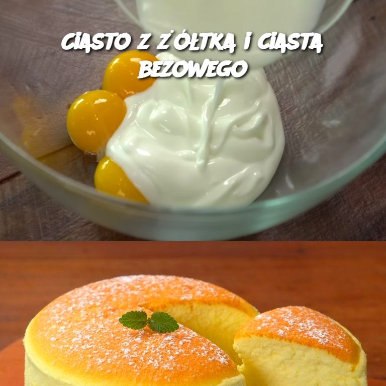 Ciasto z żółtka i ciasta bezowego