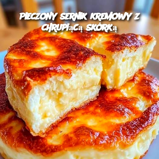 Pieczony sernik kremowy z chrupiącą skórką