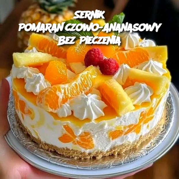 Sernik Pomarańczowo-Ananasowy Bez Pieczenia 🍊🍍