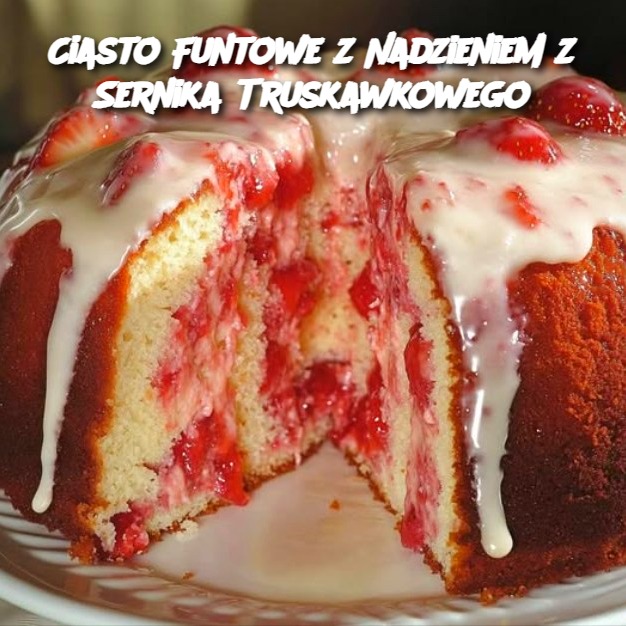 Ciasto Funtowe z Nadzieniem z Sernika Truskawkowego 🍓