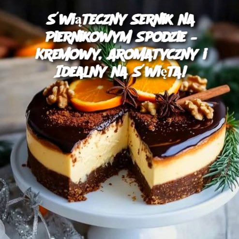 Świąteczny Sernik na Piernikowym Spodzie – Kremowy, Aromatyczny i Idealny na Święta! 🎄