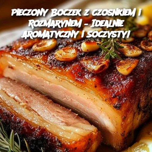 Pieczony Boczek z Czosnkiem i Rozmarynem – Idealnie Aromatyczny i Soczysty! 🍖🌿