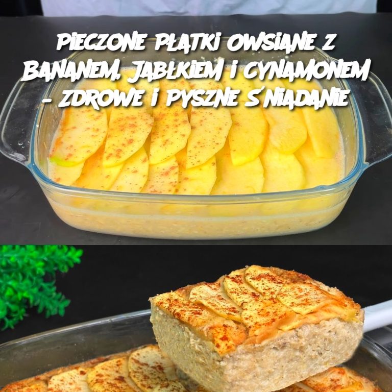 Pieczone Płatki Owsiane z Bananem, Jabłkiem i Cynamonem – Zdrowe i Pyszne Śniadanie 🍎🍌