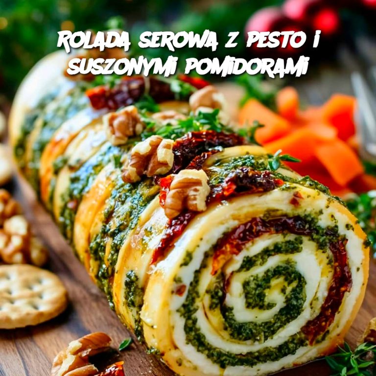 Rolada serowa z pesto i suszonymi pomidorami