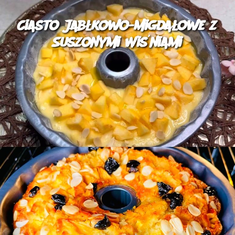 Ciasto Jabłkowo-Migdałowe z Suszonymi Wiśniami 🍎🌰🍒