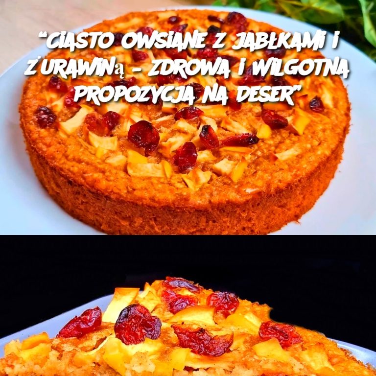 Ciasto owsiane z jabłkami i żurawiną – Zdrowa i Wilgotna Propozycja na Deser 🍎🍂