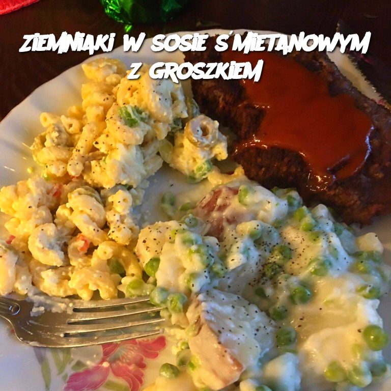 Ziemniaki w sosie śmietanowym z groszkiem