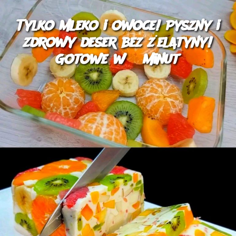 🍓 Tylko mleko i owoce! Pyszny i zdrowy deser bez żelatyny! Gotowe w 5 minut 🥛🍌