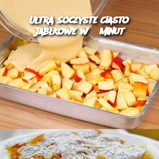 🍏 Ultra Soczyste Ciasto Jabłkowe w 5 Minut – Idealny Szybki Deser! 🍏