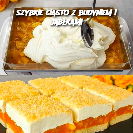 Szybkie ciasto z budyniem i jabłkami 🍏🍰 – Prosty i Pyszny Przepis