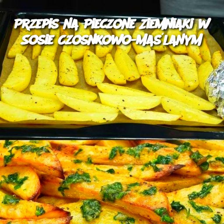 🥔 Pieczone Ziemniaki w Sosie Czosnkowo-Maślanym – Idealny Dodatek do Każdego Posiłku