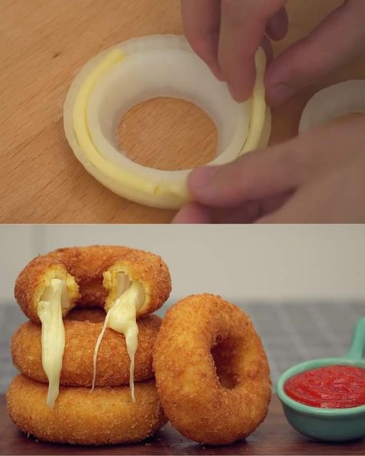 Krążki cebulowe z mozzarellą