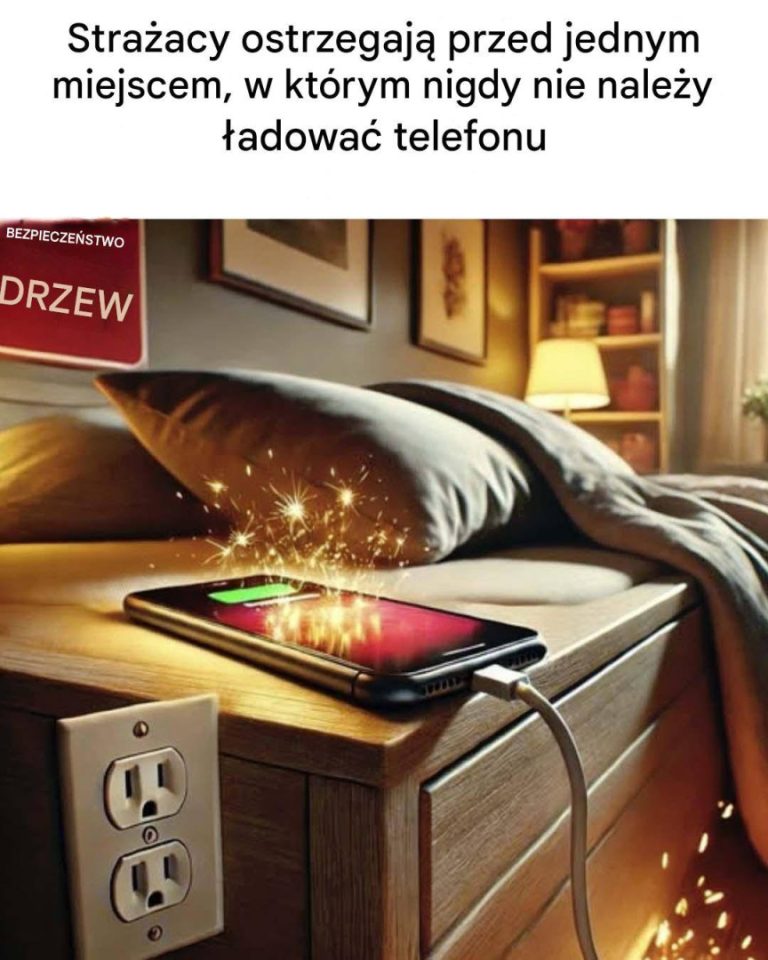 Strażacy ostrzegają przed miejscem, w którym nigdy nie należy ładować telefonu.